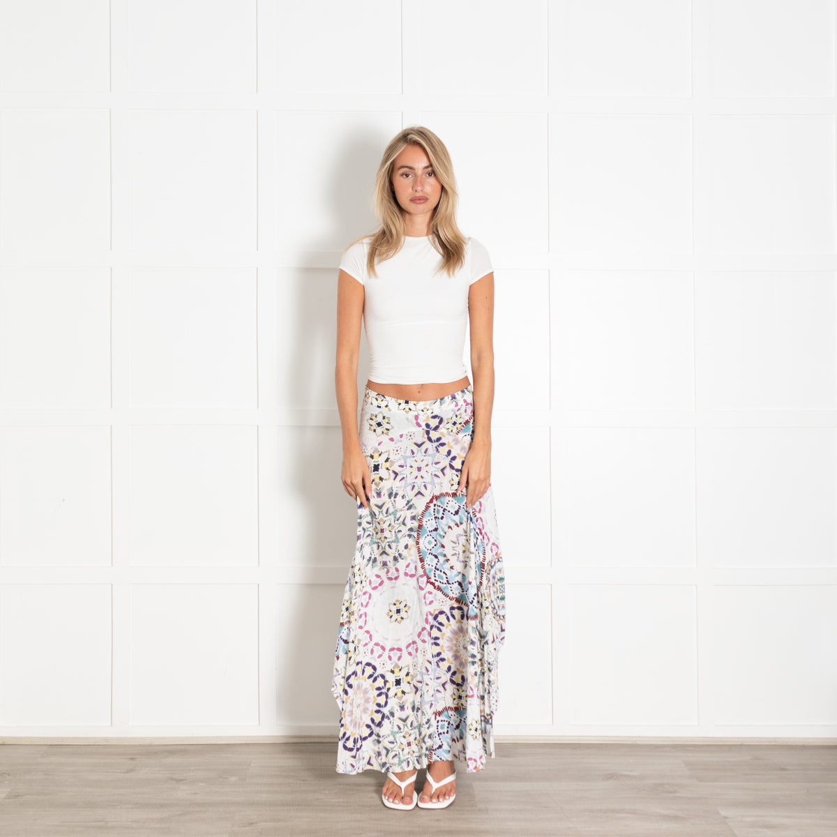 Ba&sh Multi Abstract Print Maxi Skirt