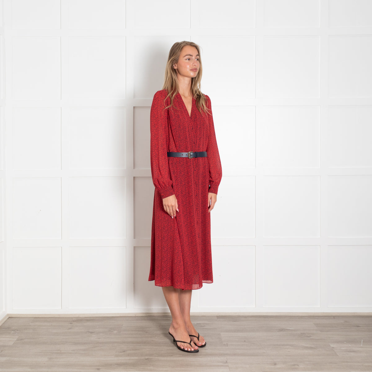 Michael By Michael Kors Navy & Red Love Heart Print Dress