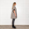 N.Peal Taupe Grey Cashmere Rabbit Fur Trim Sleeveless Cardigan