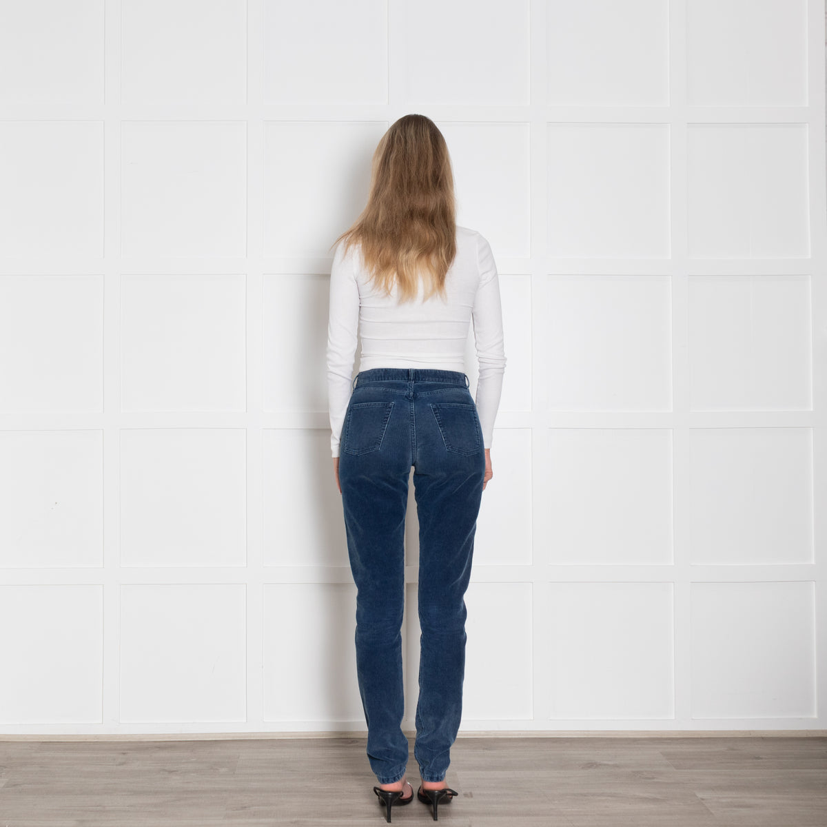 Saint Laurent Blue Corduroy Slim Leg Trousers