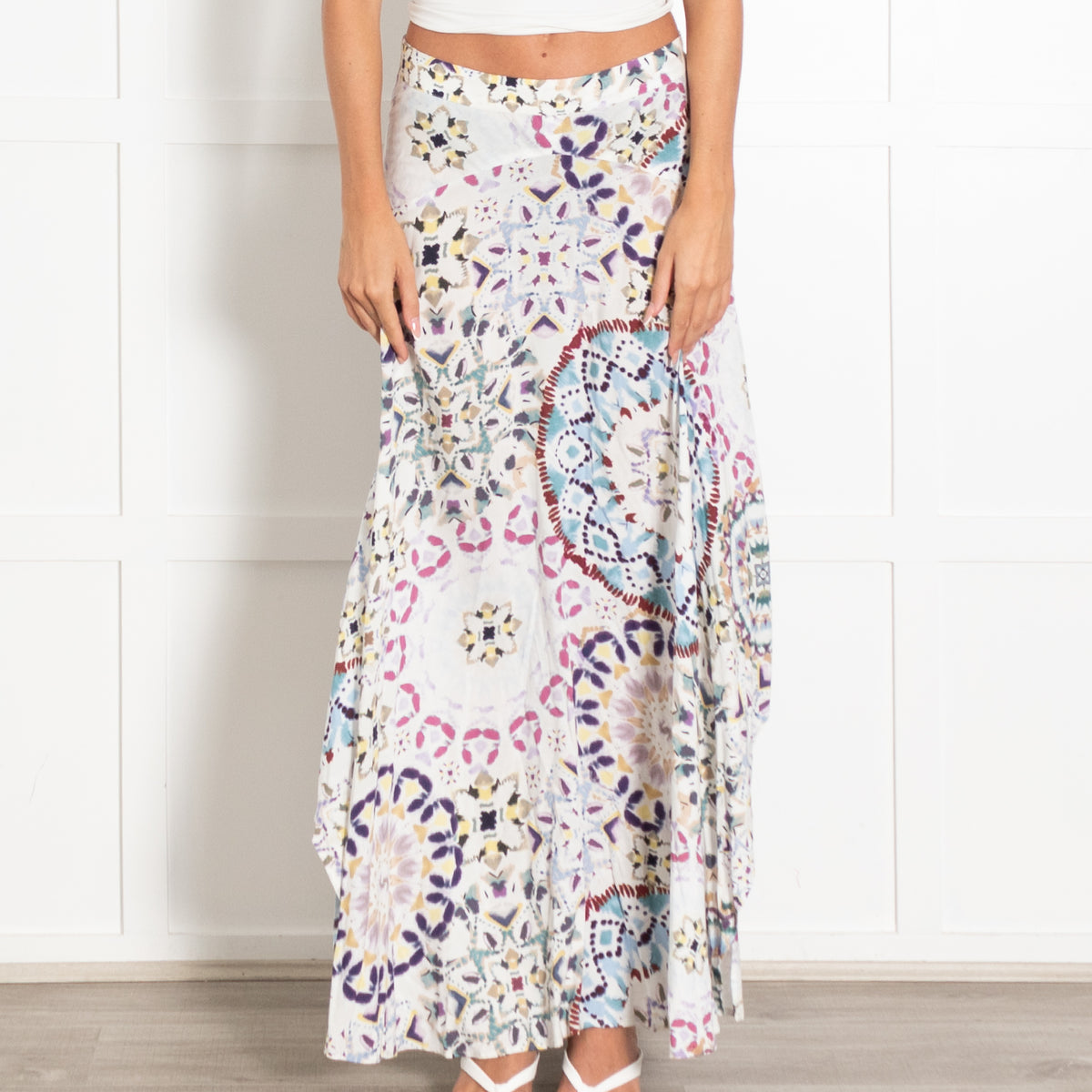 Ba&sh Multi Abstract Print Maxi Skirt