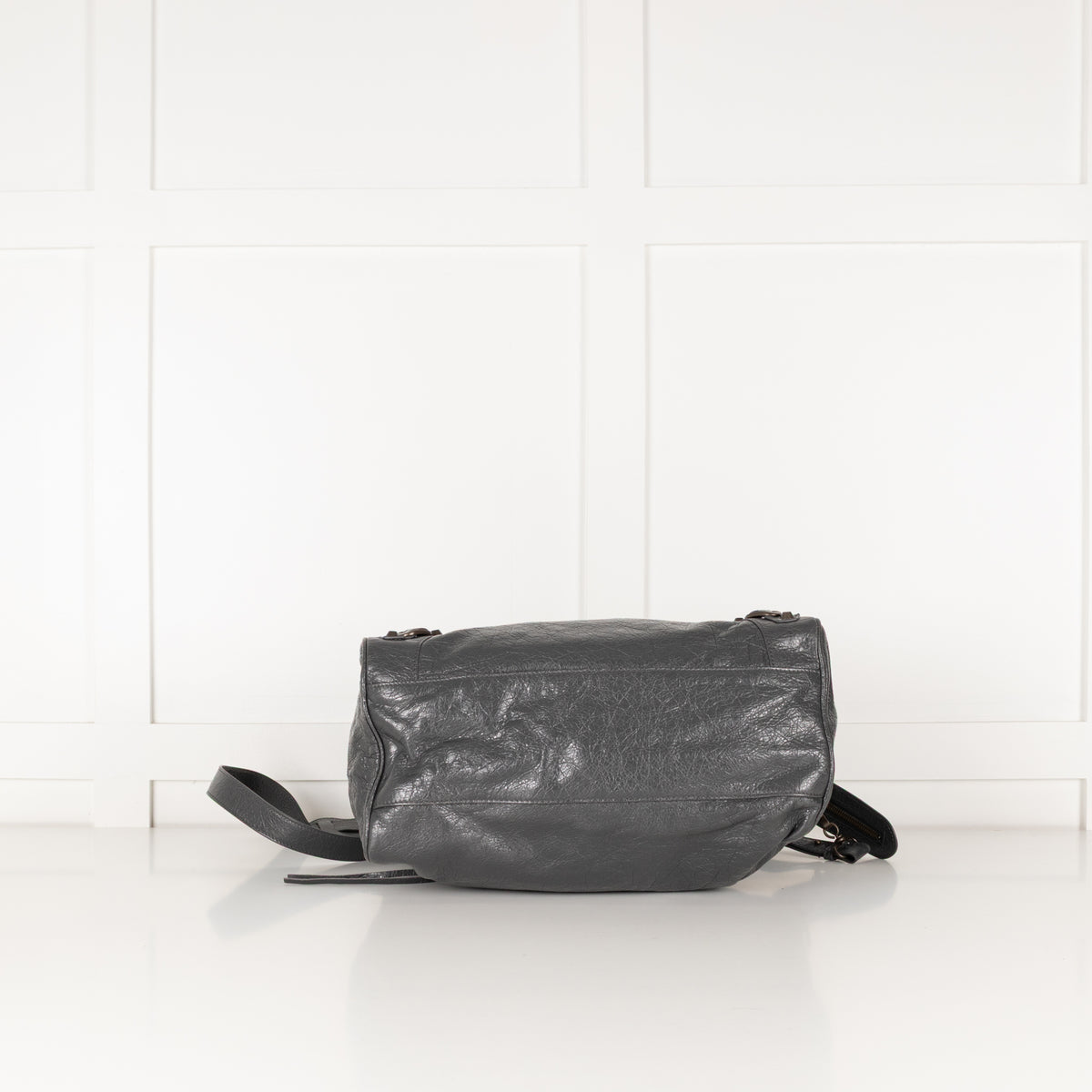 Balenciaga Grey Crushed Leather City Bag
