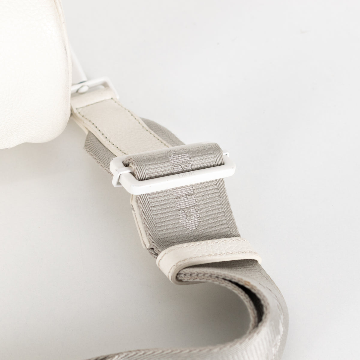 Christian Dior x Daniel Arsham White Leather Logo Roller Bag