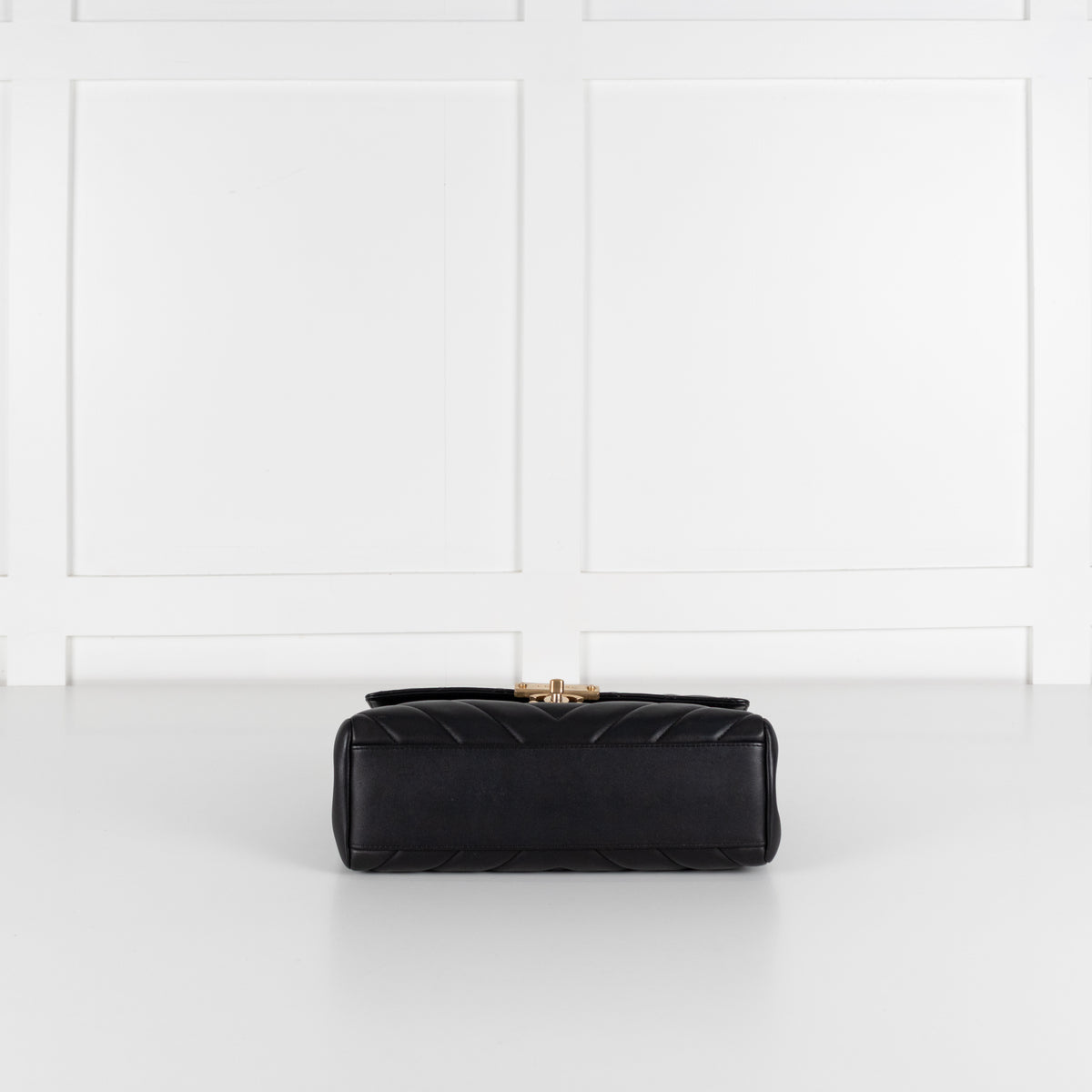 Chanel Black Lambskin Leather Top Handle Flap Bag