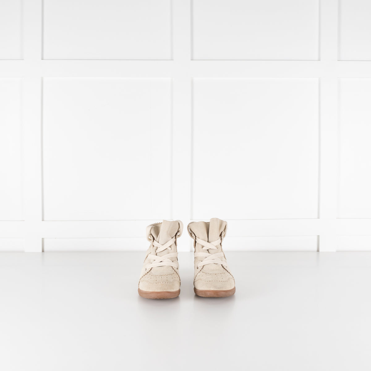 Isabel Marant Etoile Beige Suede Bobby Trainers