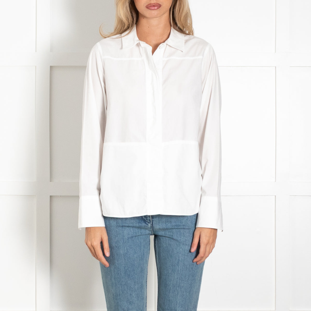 Riani White Tunic Shirt With Front Pockets
