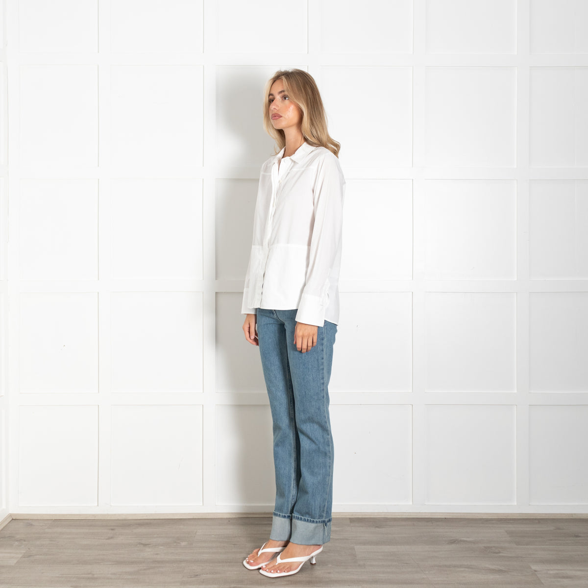 Riani White Tunic Shirt With Front Pockets