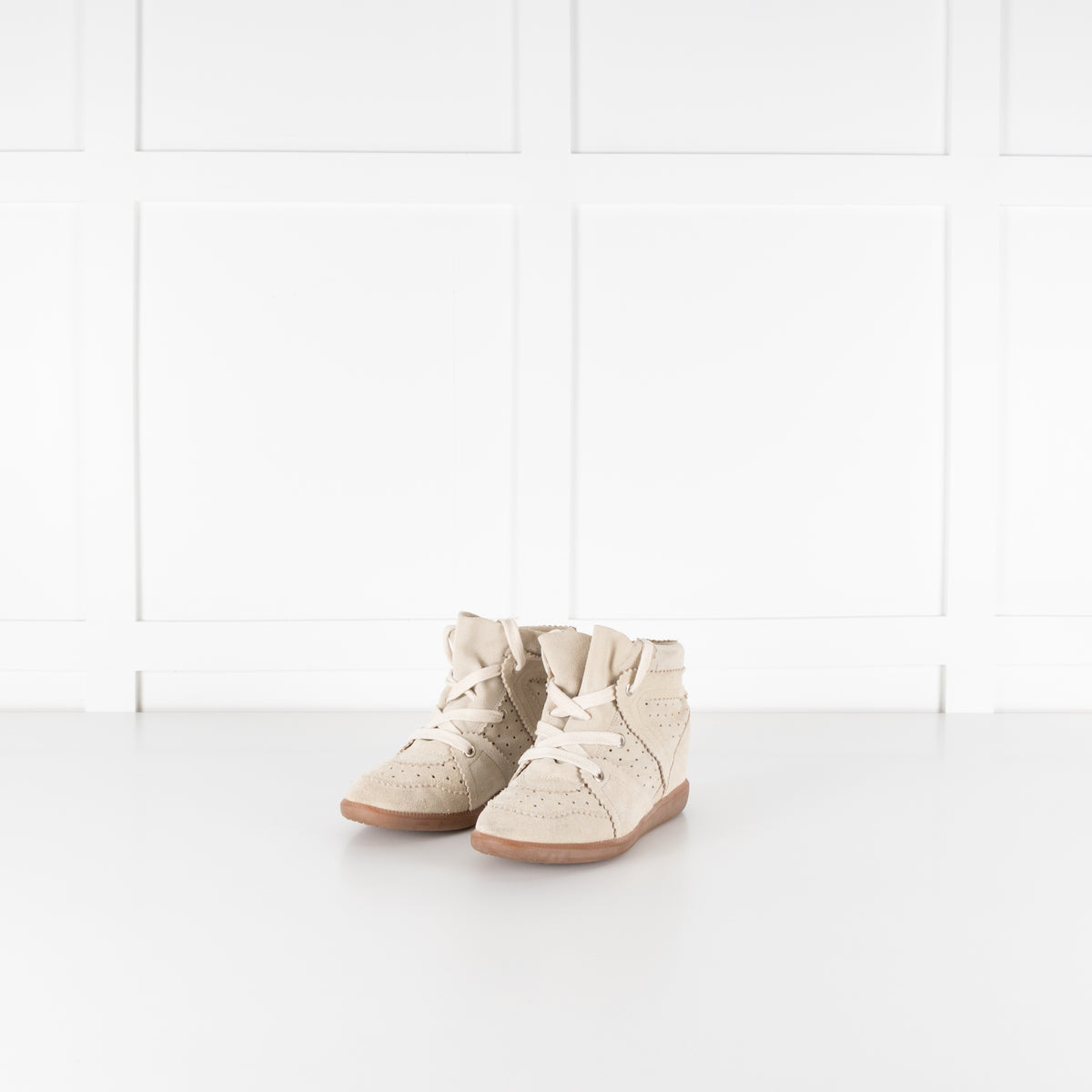 Isabel Marant Etoile Beige Suede Bobby Trainers