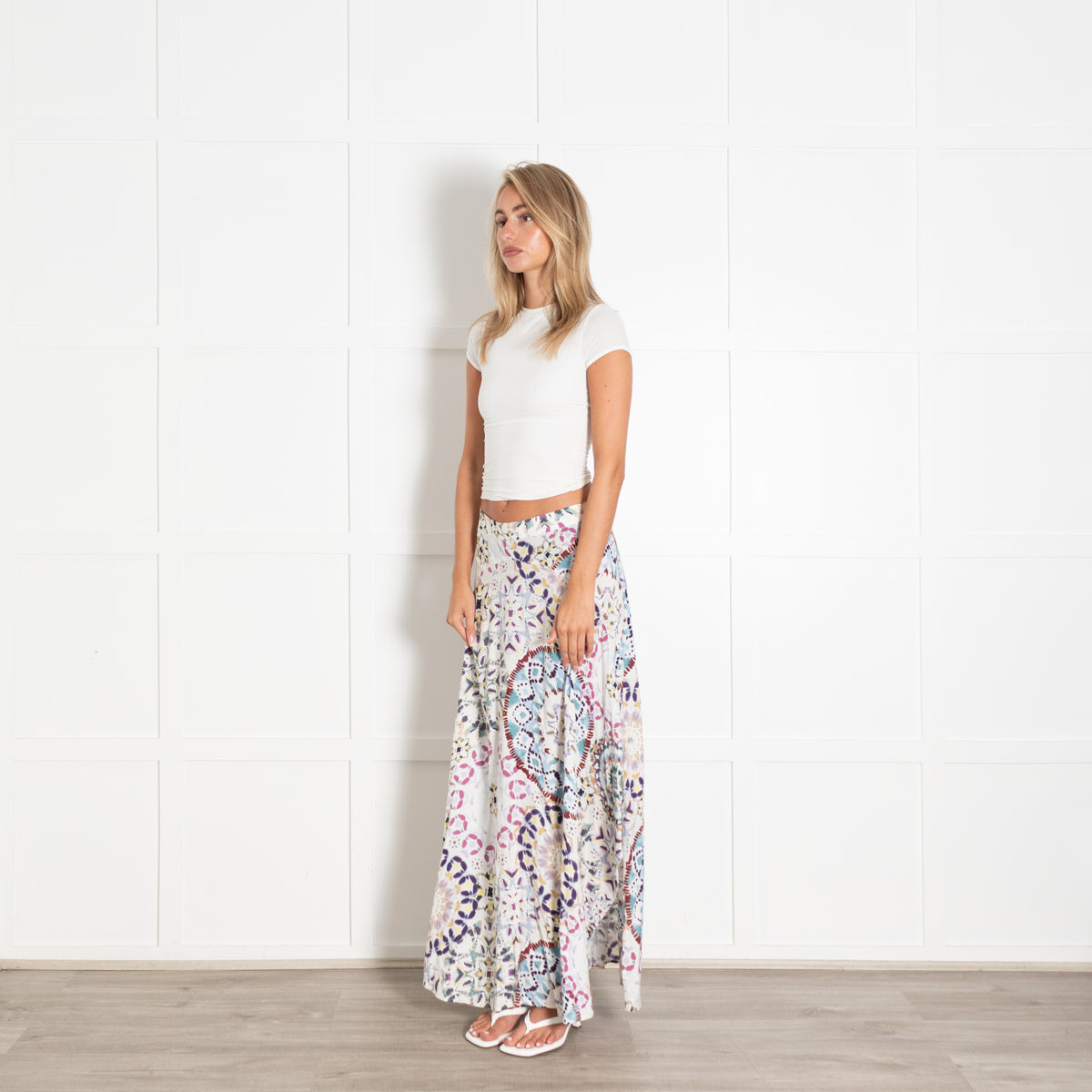 Ba&sh Multi Abstract Print Maxi Skirt
