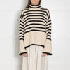 Toteme Cream and Black Stripe Turtleneck