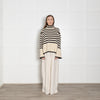 Toteme Cream and Black Stripe Turtleneck