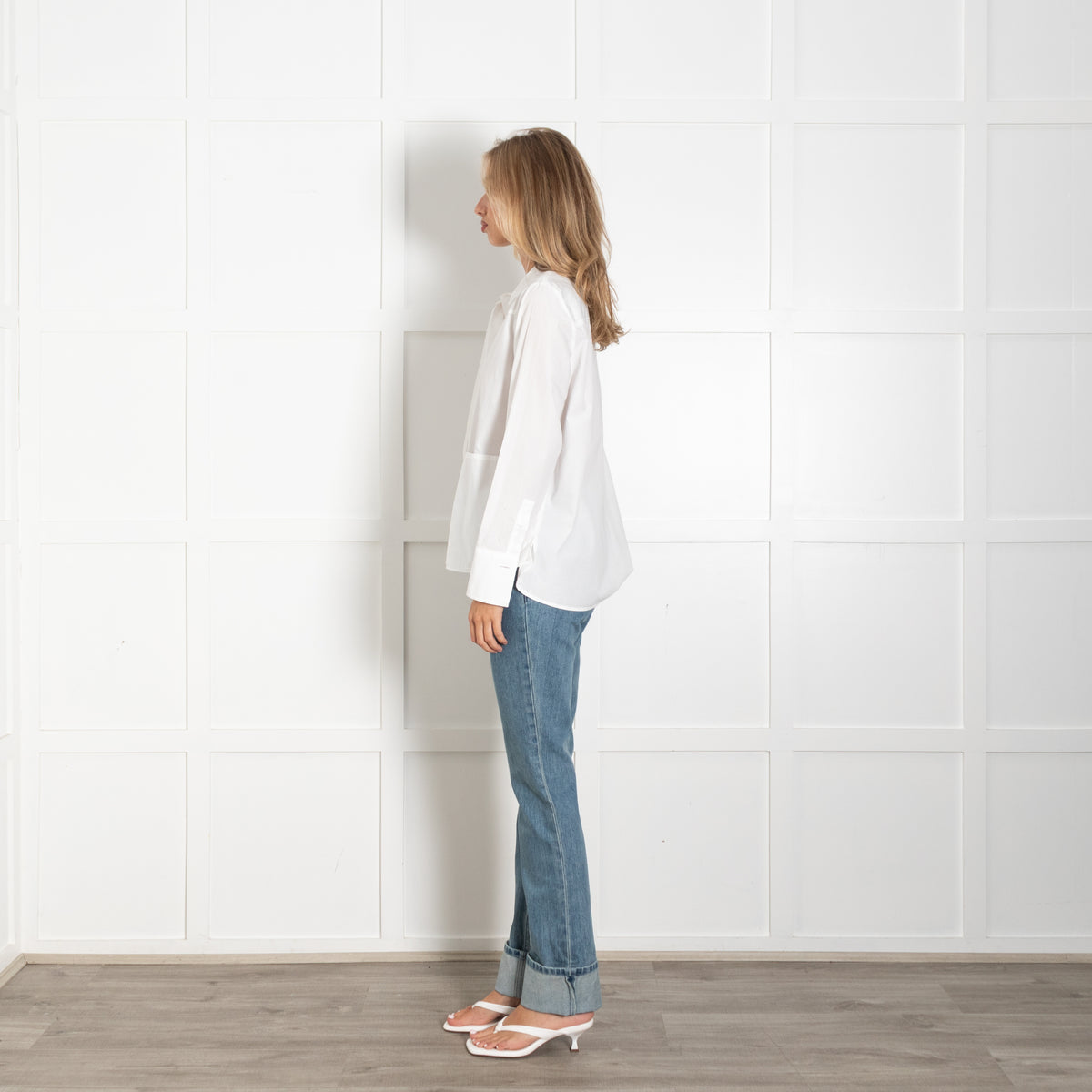 Riani White Tunic Shirt With Front Pockets