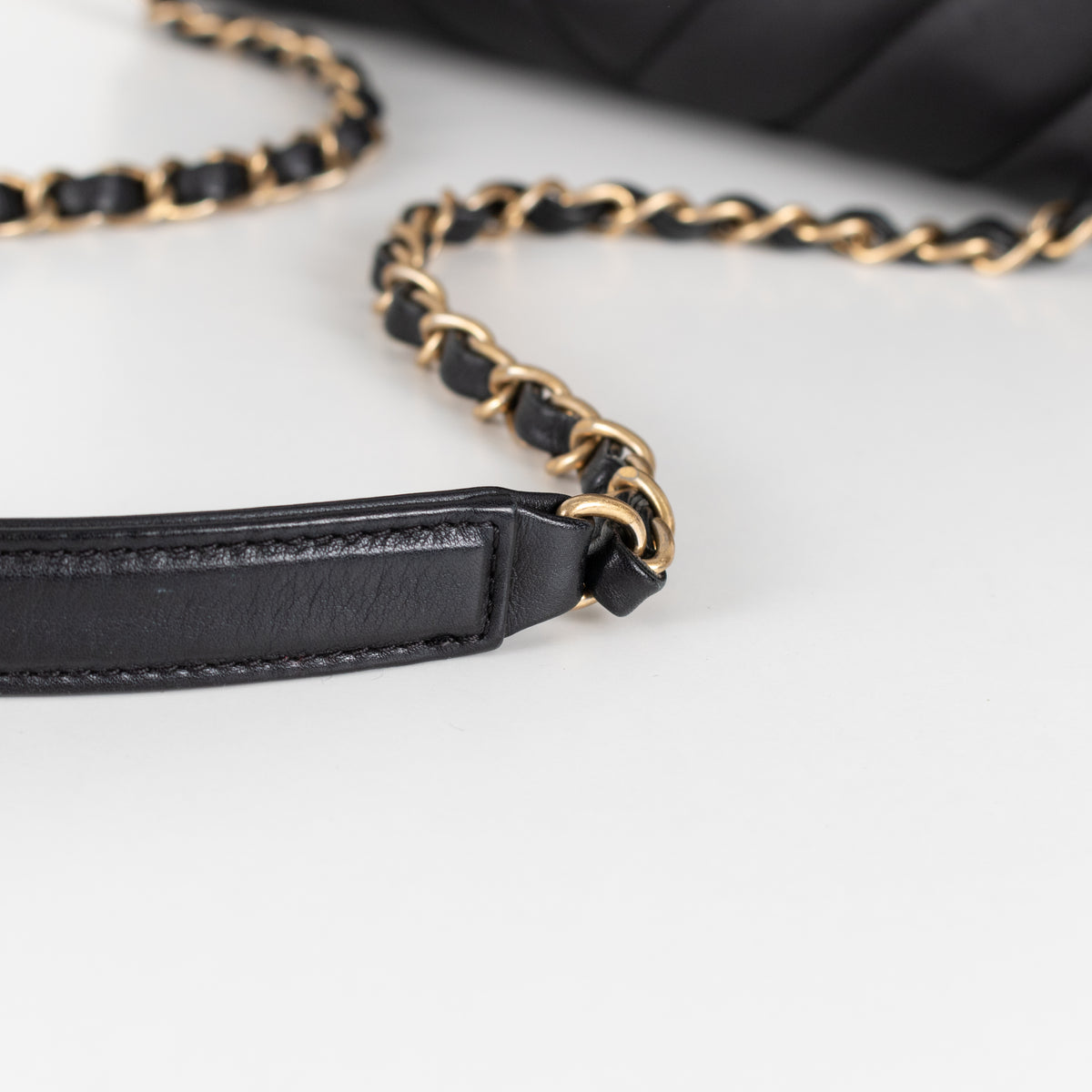 Chanel Black Lambskin Leather Top Handle Flap Bag