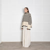 Toteme Cream and Black Stripe Turtleneck