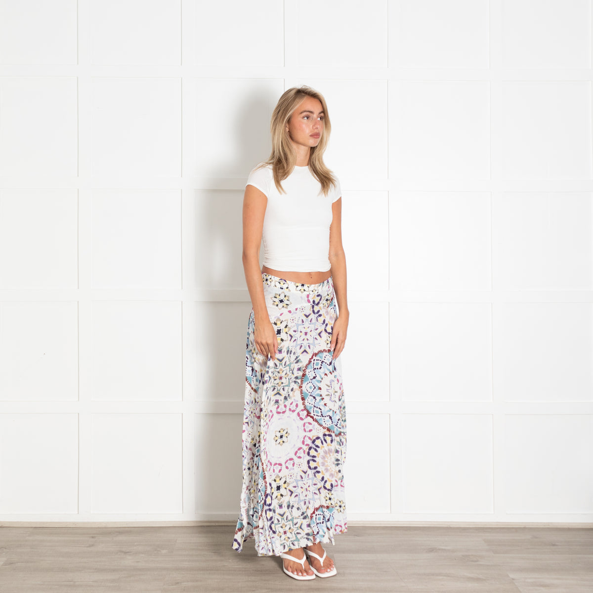 Ba&sh Multi Abstract Print Maxi Skirt