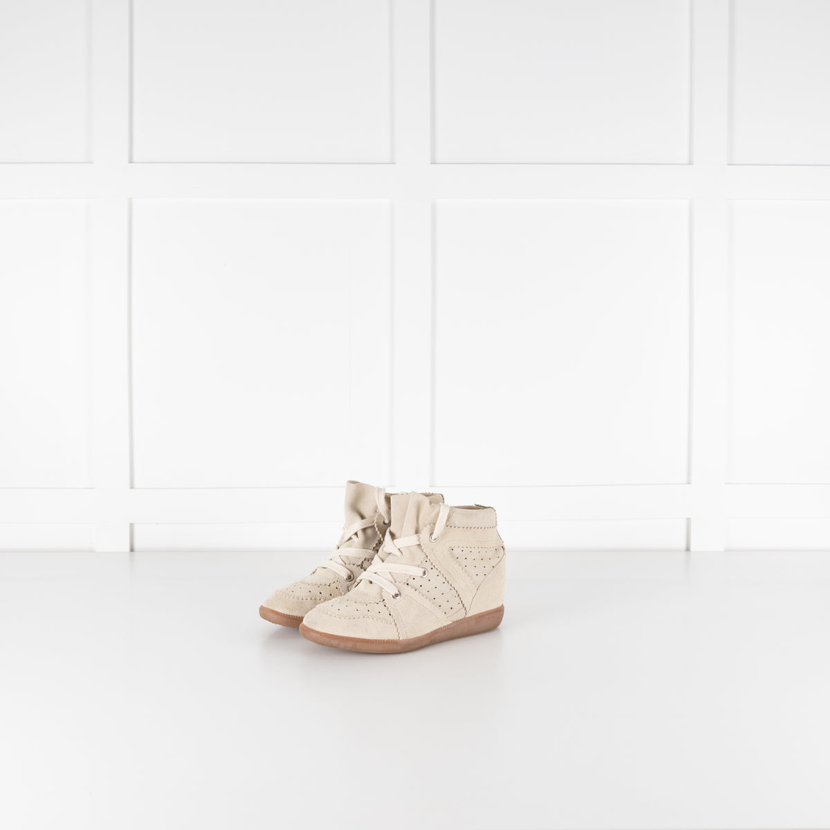Isabel Marant Etoile Beige Suede Bobby Trainers