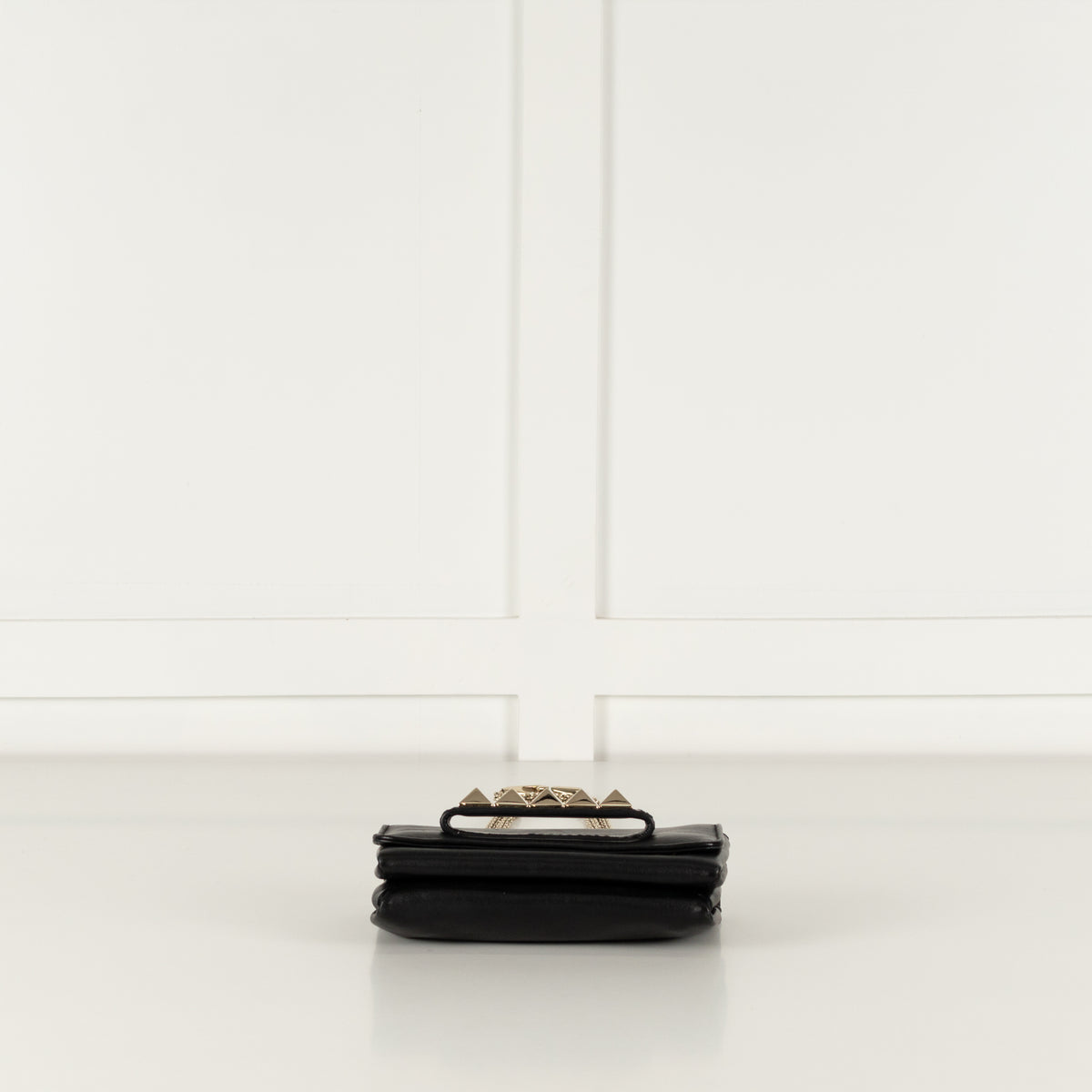 Valentino Black And Gold Rockstud  Va Va Voom Bag