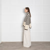 Toteme Cream and Black Stripe Turtleneck