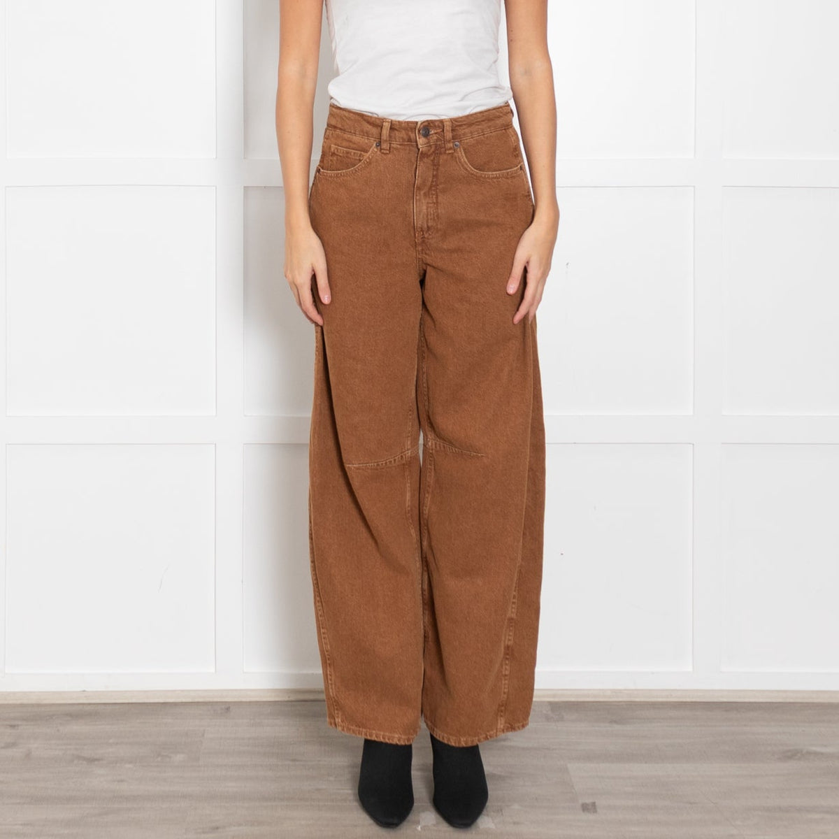 Me + Em Rust Denim Barrel Leg Jeans