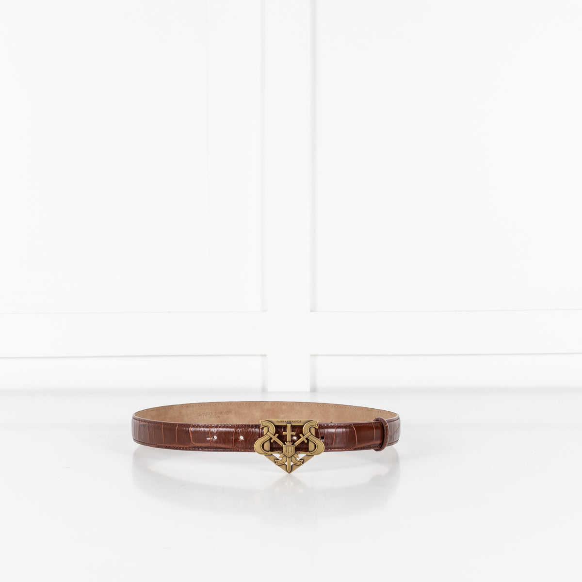 Fairfax And Favour Brown Belt With Brass Buckle
