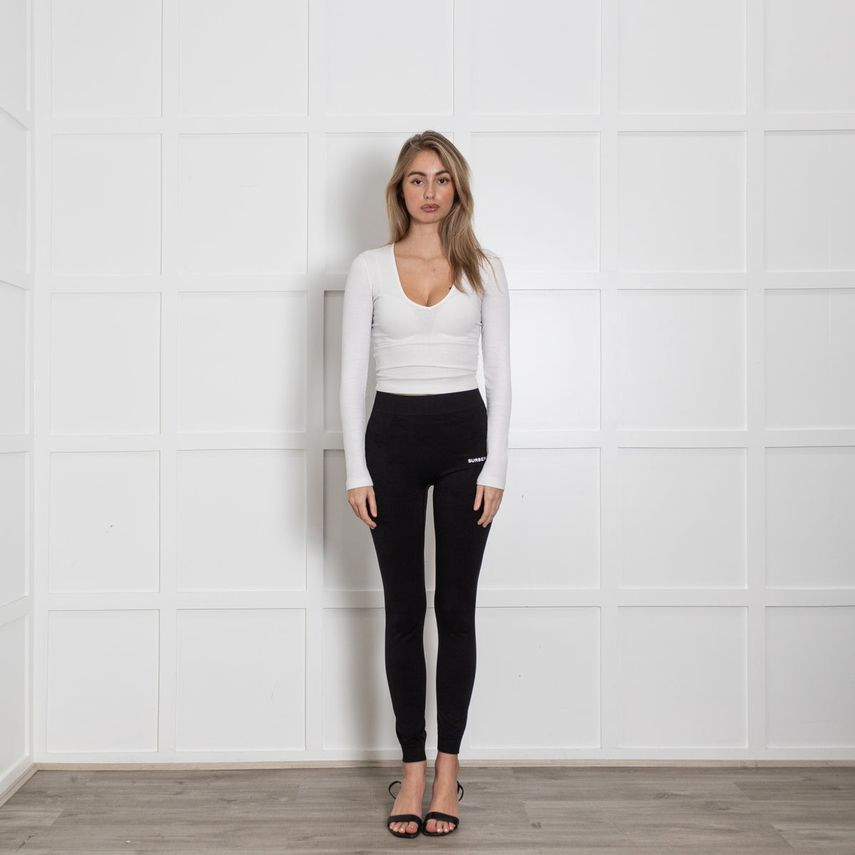 Burberry Black Logo Athletic Leggings