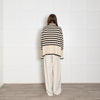 Toteme Cream and Black Stripe Turtleneck
