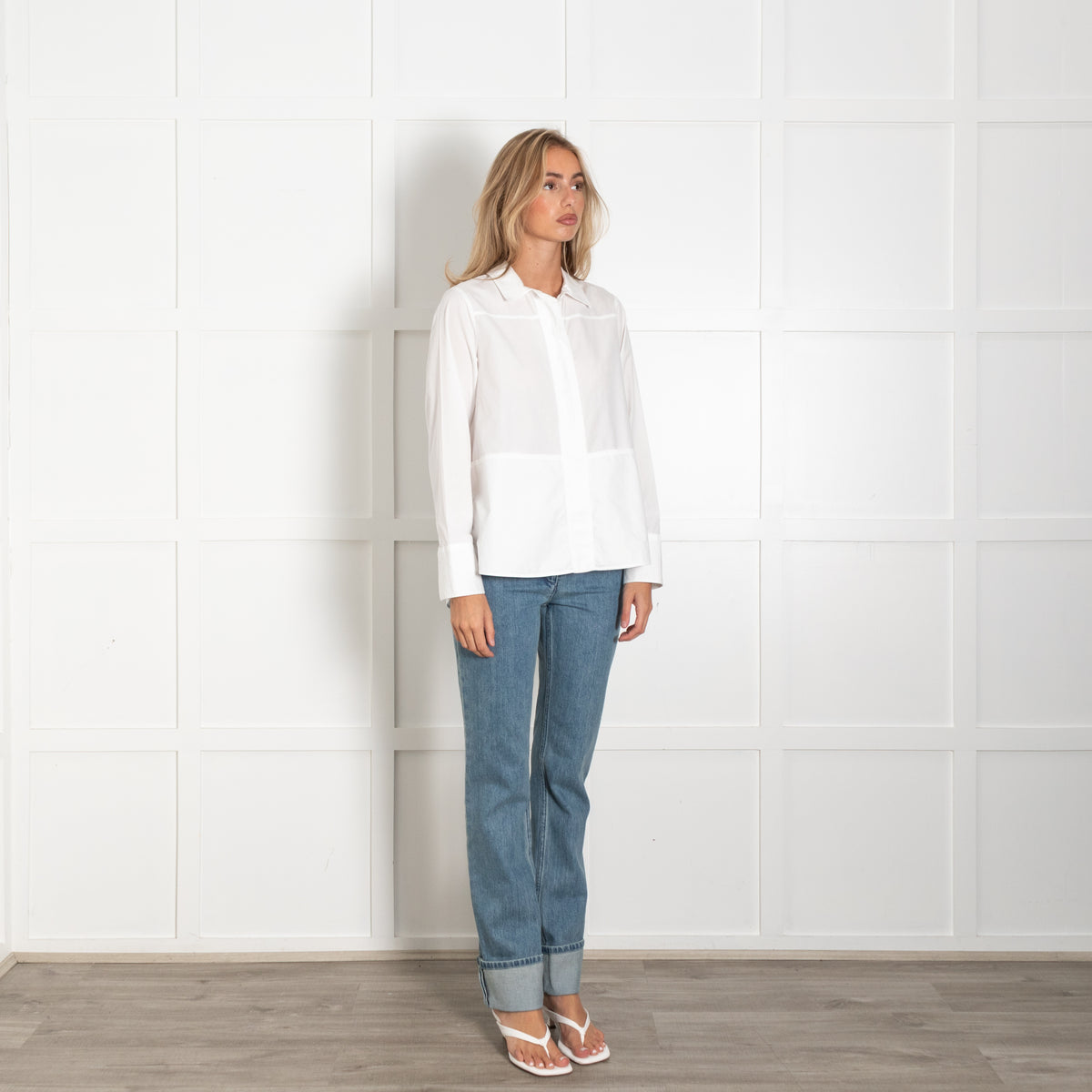 Riani White Tunic Shirt With Front Pockets