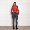 Maje Red Textured Leather Biker Jacket