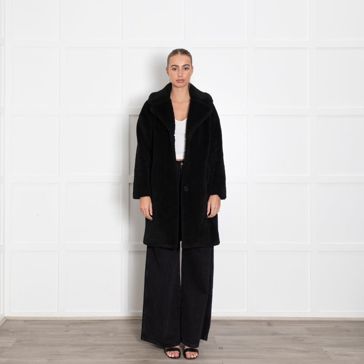 Claudie Pierlot Black Teddy Short Coat