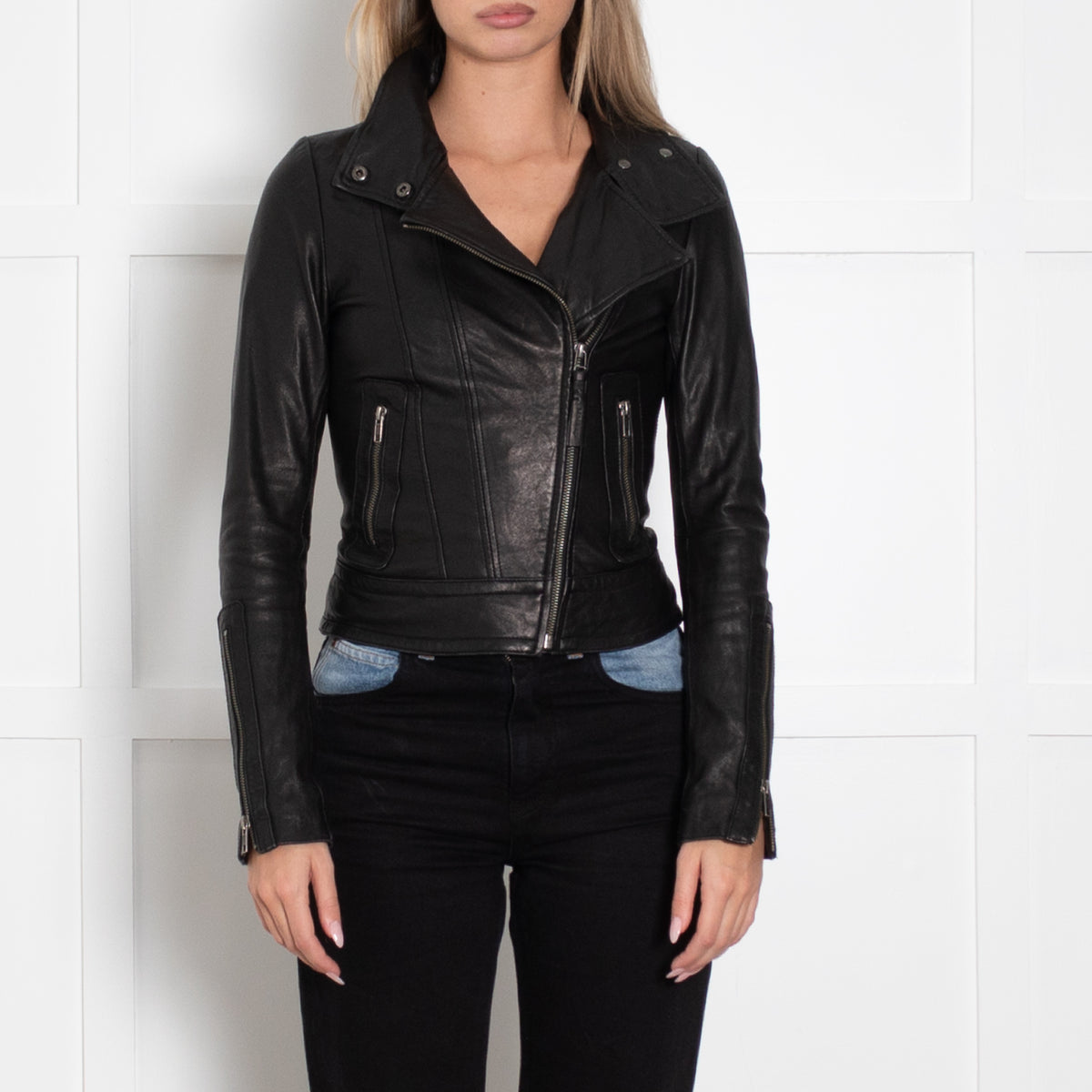 Mackage Black Leather Biker Jacket