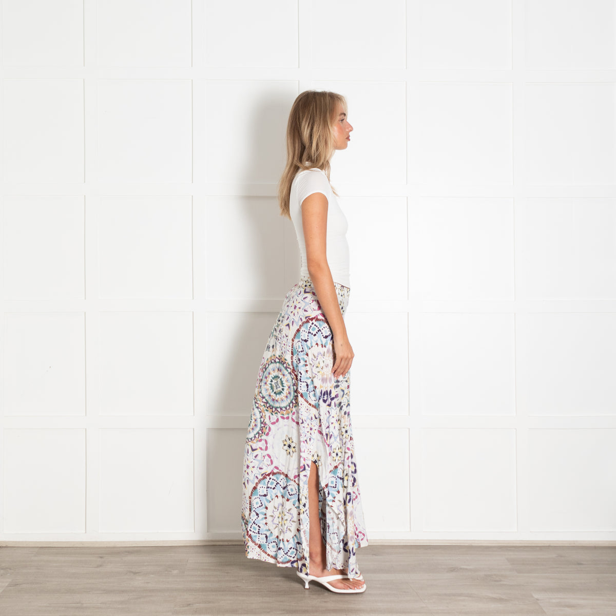Ba&sh Multi Abstract Print Maxi Skirt