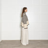 Toteme Cream and Black Stripe Turtleneck