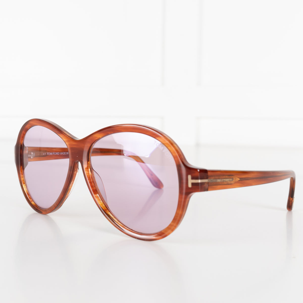 Tom Ford Camryn Purple Lens Aviator Style Sunglasses