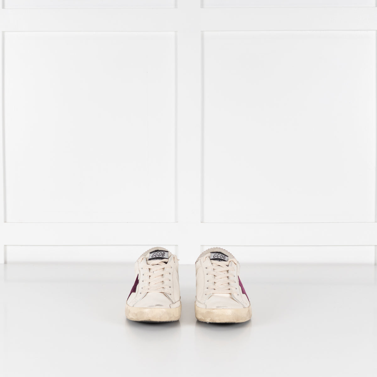 Golden Goose Super Star Crystal Embellished Velvet Star Trim Trainers