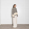 Toteme Cream and Black Stripe Turtleneck