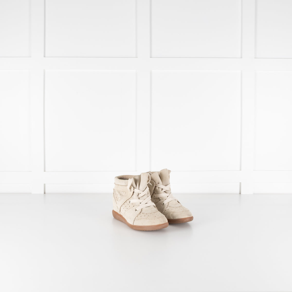 Isabel Marant Etoile Beige Suede Bobby Trainers
