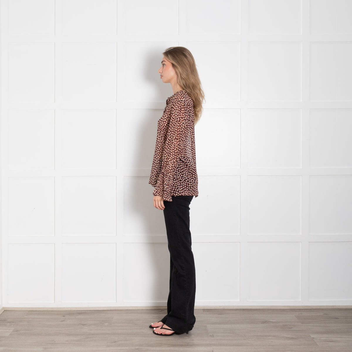 Second Female Red Patterned Silk Blouse