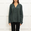Equipment Dark Green Pyjama Style Silk Shirt