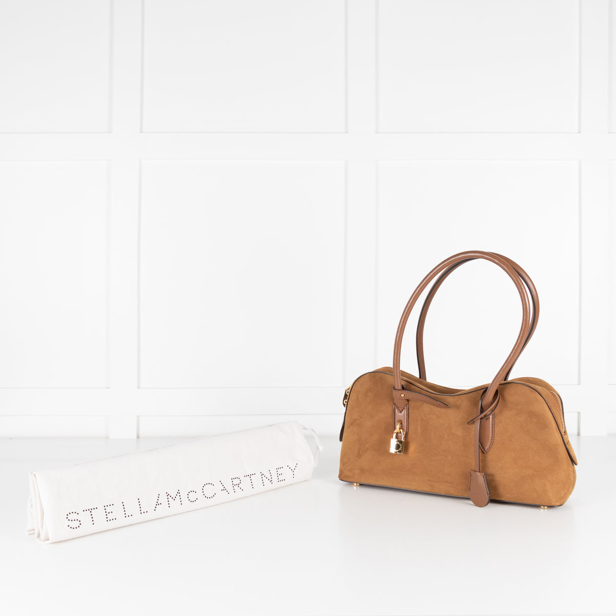 Stella McCartney Tan Ryder Faux Suede Shoulder Bag