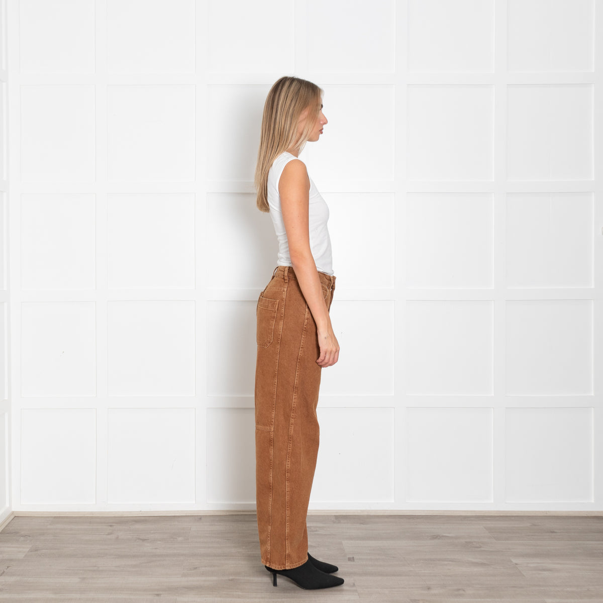 Me + Em Rust Denim Barrel Leg Jeans