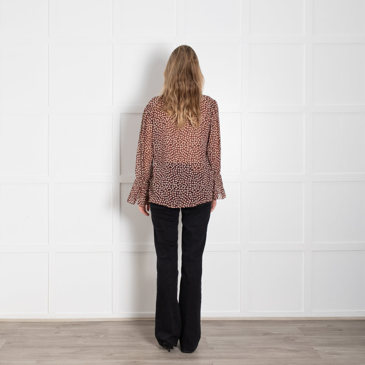 Second Female Red Patterned Silk Blouse