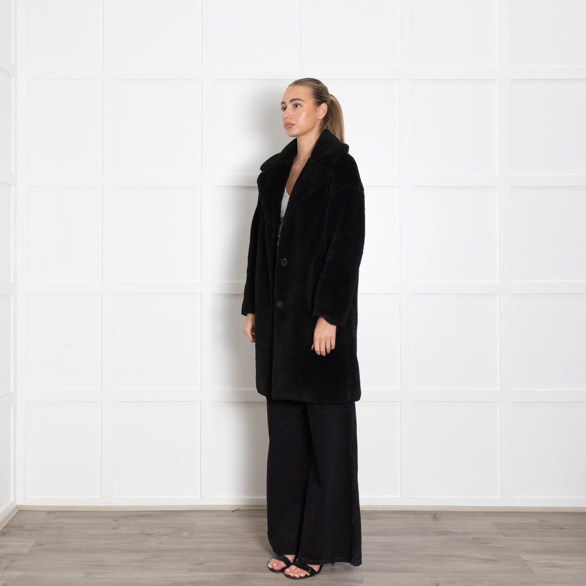 Claudie Pierlot Black Teddy Short Coat