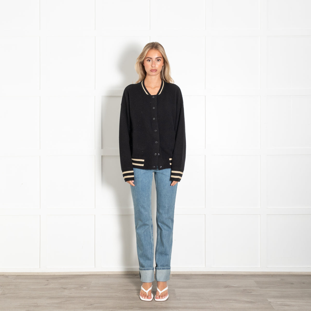 Tabitha Webb Black  Knit Cowgirls Bomber Jacket