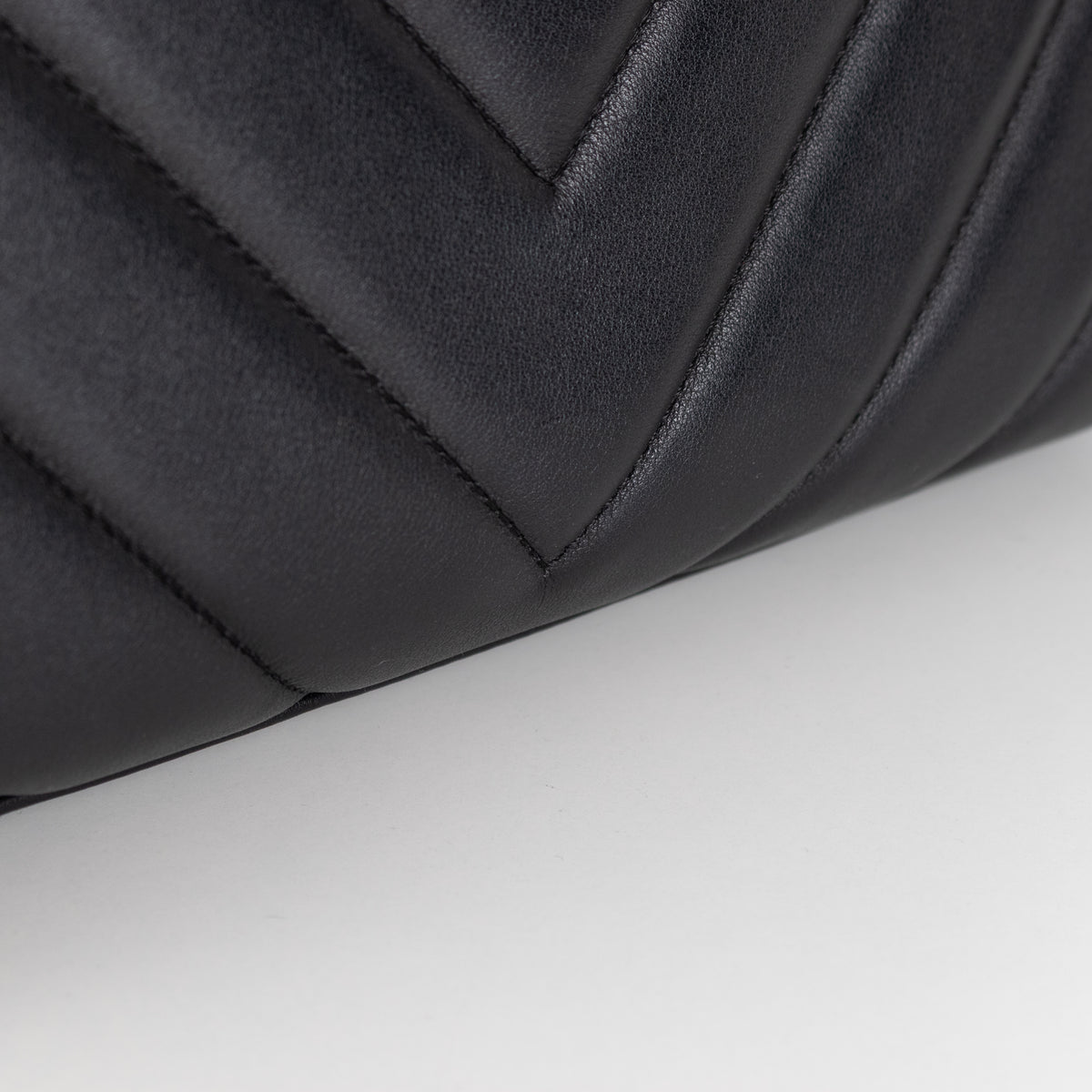 Chanel Black Lambskin Leather Top Handle Flap Bag