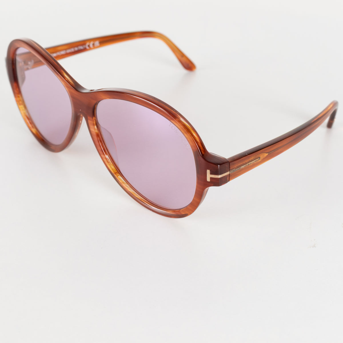 Tom Ford Camryn Purple Lens Aviator Style Sunglasses