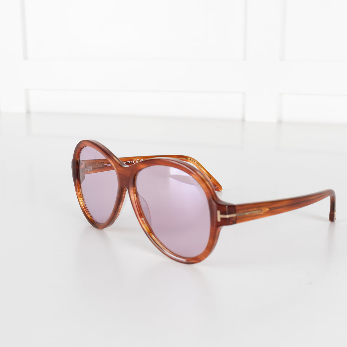 Tom Ford Camryn Purple Lens Aviator Style Sunglasses
