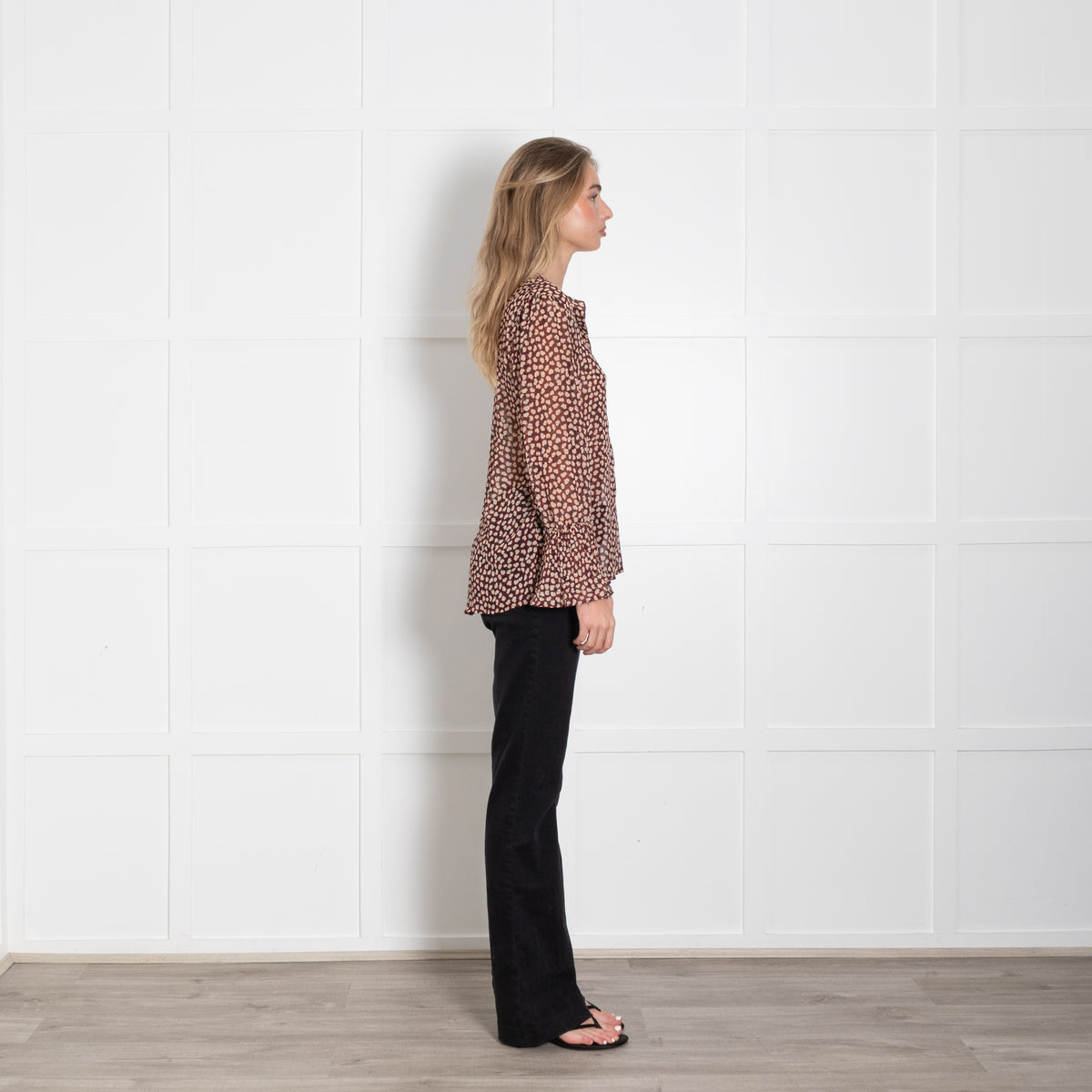 Second Female Red Patterned Silk Blouse