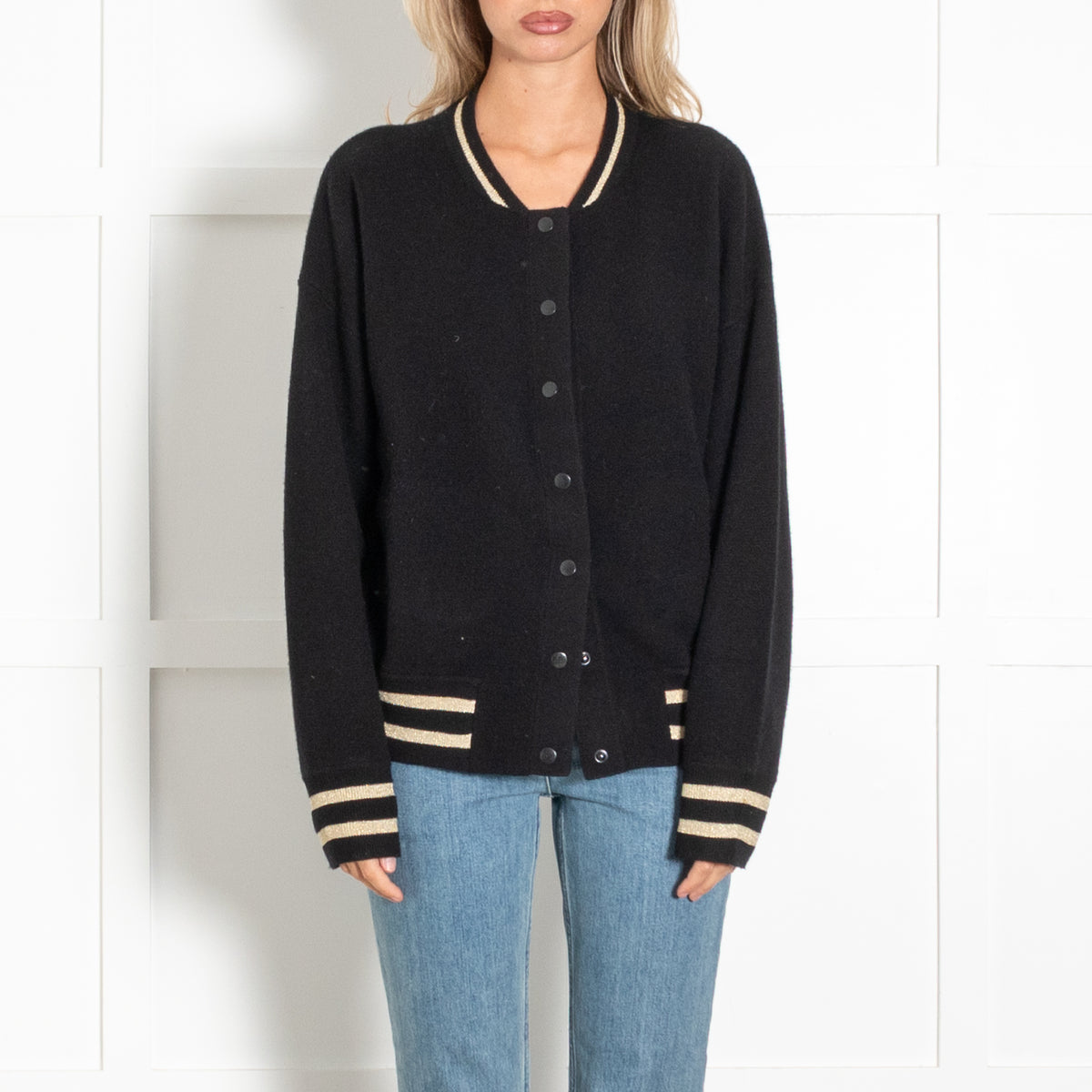 Tabitha Webb Black  Knit Cowgirls Bomber Jacket