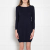 Sandro Navy Blue Fine Knit Ribbon Back Detail Mini Dress