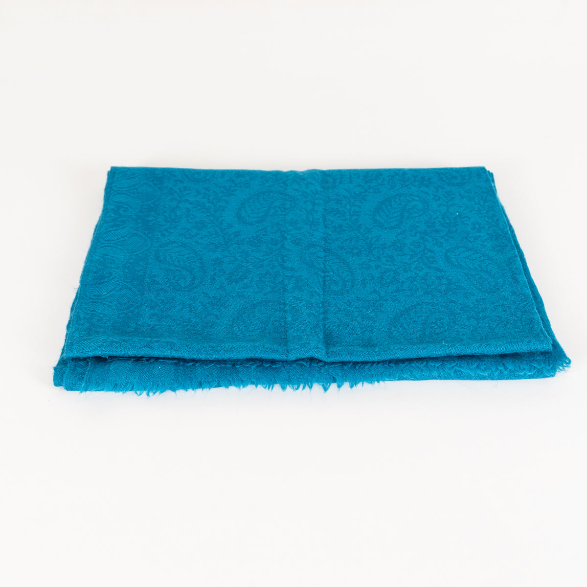 Louise Kennedy Self Patterned Dark Teal Fringed Scarf